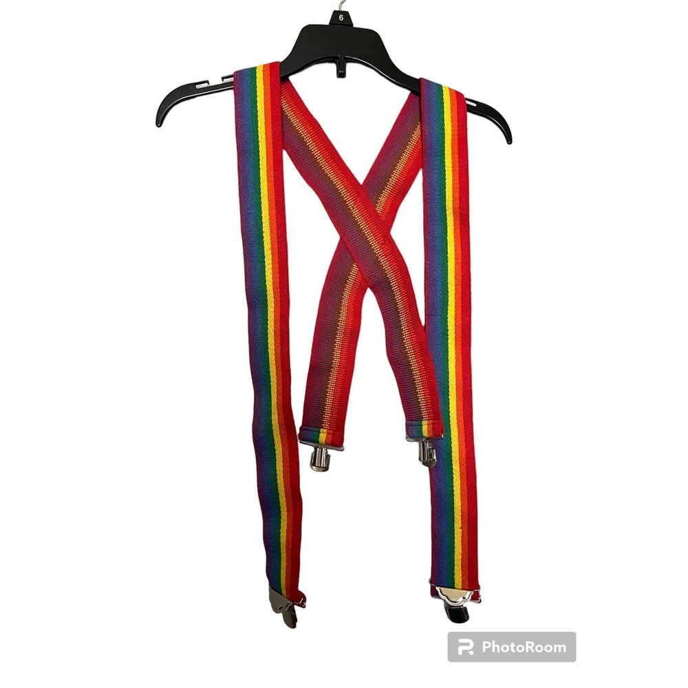 Vintage rainbow suspensers one size‎